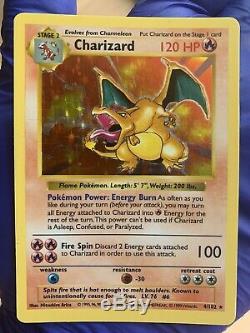 Shadowless Charizard Base Set 4/102 LP Holo Rare Pokemon Card