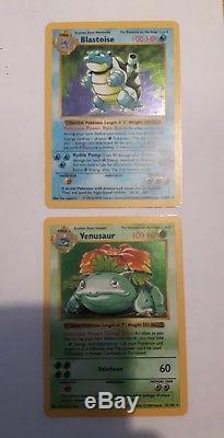 Shadowless Venusaur Base Set & shadowless blastoise Holo pokemon cards very rare