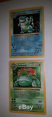 Shadowless Venusaur Base Set & shadowless blastoise Holo pokemon cards very rare