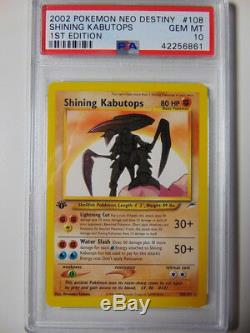 Shining Kabutops 108/105 Neo Destiny 1st Edition PSA 10 Gem Mint Pokemon Card