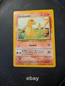 Super Rare Charmander Pokemon Card 1995 46/102 Scratch