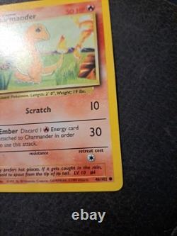 Super Rare Charmander Pokemon Card 1995 46/102 Scratch