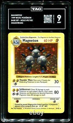 TAG 9 Magneton Shadowless Holo Rare Base Set 1999 Pokemon Card #9