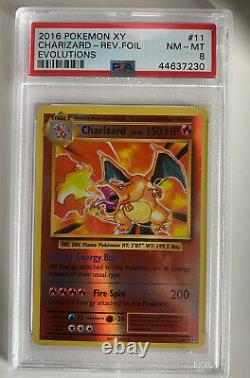TCG Pokemon XY Evolutions Charizard 11/108 Rare Reverse Holo Card Psa 8 NM-MT