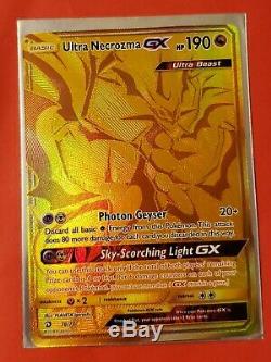 Ultra Necrozma GX 78/70 Full Art Secret Rare Gold Card Pokemon Dragon Majesty NM