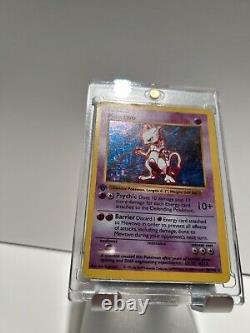 VINTAGE SUPER RARE! Mewtwo 1st Edition Holo Base set 10/102 SHADOWLESS c. 1999