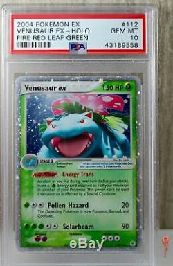 Venusaur EX Holo Rare Pokemon Card 112/112 Fire Red Leaf Green PSA 10 GEM MINT