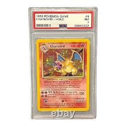 Vintage 1999 Pokemon Base Set Unlimited Charizard #4 Holo Rare Card PSA 7 NM