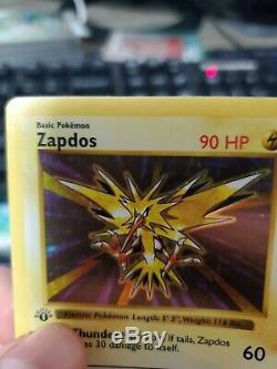 Zapdos 16/102 1st Edition Shadowless Pokemon Card Holo Rare WOTC Base Light Play