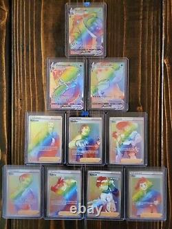 10 Pokemon Rainbow Secret Rare Full Art Card Lot Toutes Les Photos Pas De Duplicates