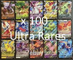 100 Lots de Cartes Pokémon Ultra Rares ex V Vmax Vstar Radiant Pas de Bulk Près de Mint/NM