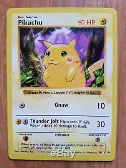 1995 Carte Pikachu Gnaw Pokemon 58/102 Rare. Condition Excellente