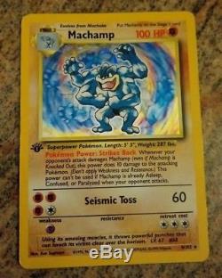 1995 Machamp Original Première Édition Holo Carte Pokémon Set 8/102 Rare