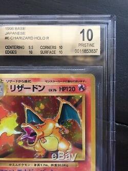 1996 Charizard Holo Base Japonais Bgs 10 Pristine Carte Pokémon Fass Subs Rares