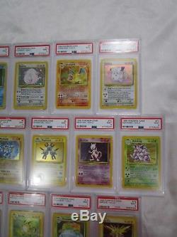 1999-2000 Uk Base Set 4ème Lot Complet De 16 Psa 9 Mint Holo Rare Pokemon Cards