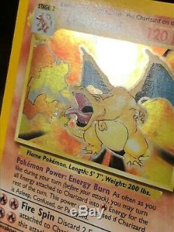 1999 Carte Pokémon Jeu De Base Charizard Illimité Holo Rare 4/102 Wotc Nm / Mint