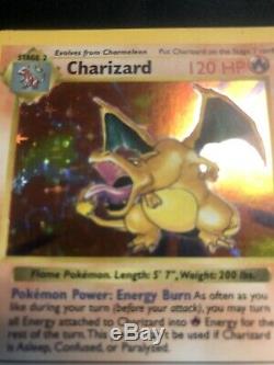 1999 De Base Charizard Holo 4/102 Shadowless Carte Pokemon Rare Nm / M Very Nice