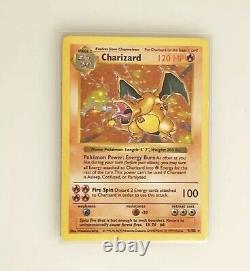 1999 Ensemble De Base Shadowless Charizard Holo 4/102 Pokemon Card Green Wings