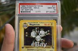 1999 Pokemon Card 1ère Édition Magneton Holo Psa 10 Fossil Set