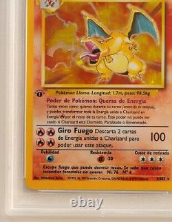 1999 Pokemon Espagnol Charizard 1ère Édition Holo Card # 4 De 102 Psa 9 Mint