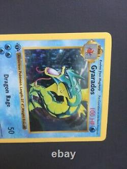 1999 Rare Gyarados 1ère Édition Holo 6/102 Base Set Shadowless Pokemon Card