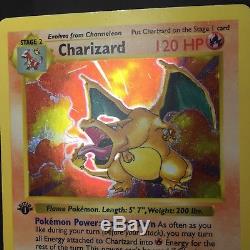 1er Edition Charizard Shadowless 4/102 Jeu De Base Pokemon Card Authentic HP Joué