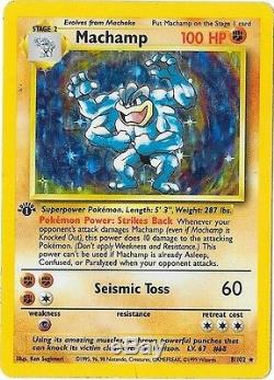 1ère Édition Machamp 8/102 Holographique De Base Carte Pokémon Ultra Rare