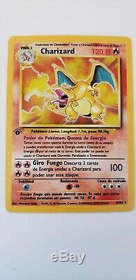 1ère Édition Rare Charizard De Base Holo Carte Pokémon (en Espagnol / Español)