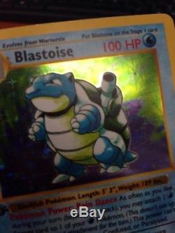 1ère Édition Shadowless Blastoise Holo Base Rare Jeu Pokemon Trading Card Nm
