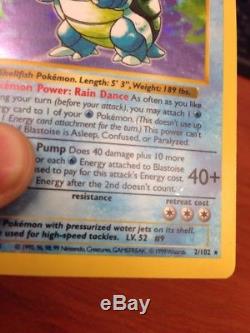 1ère Édition Shadowless Blastoise Holo Base Rare Jeu Pokemon Trading Card Nm
