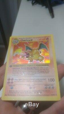 1ère Édition Shadowless Charizard # 4/102 Rare Holographic 1999 Pokemon Card