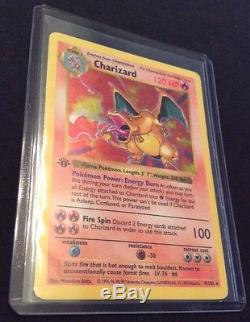 1ère Édition Shadowless Charizard Holo Pokémon Card Base Set 4/102 English Rare