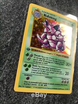 1ère Édition Shadowless Nidoking 11/102 Base Set Rare Holo Carte Pokemon 1999