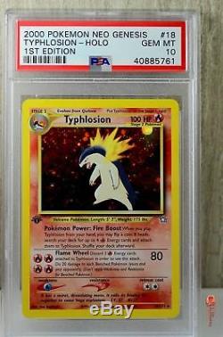 1ère Édition Typhlosion Holo Rare Carte Wotc Pokemon 18/111 Neo Genesis Psa 10 Gem Mint