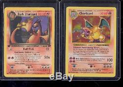 2 Pokémon Card Lot 1ère Édition Shadowless Charizard Holo Rare! # 2