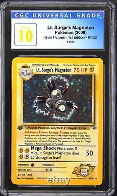 2000 8 Lt. Surge's Magneton 1ère édition carte Pokemon TCG Rare Holo CGC 10