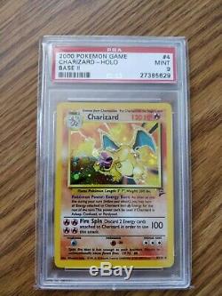 2000 Cartes Pokemon Game Set Base 2 Charizard 4/102 Rare Holo Psa 9 Mint