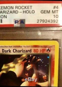 2000 Foncé Charizard Holo 1ère Édition Carte Pokémon Graded Psa 10 Gem Mint! Rare