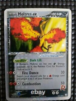 2004 Moltres Ex 100/109 Ex Team Rocket Retourne Holo Rare Vintage Pokemon Card