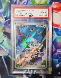 2024 Pokémon Tef En-temporal Forces Illustration Rare #181 Chatot Psa 10