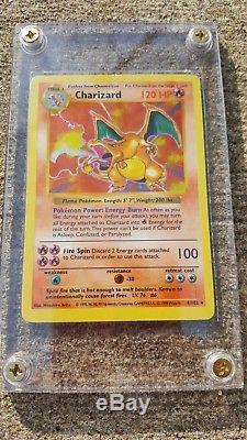 (3 Cartes) Rare Charizard Pokemon Card Holo Base De Base Shadowless 4/102 1999 Original