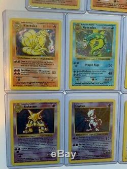 8 Shadowless 1999 Holo Rare Base Set Cartes Pokémon Incluant 2 Gardes