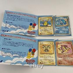 ANA Promo 4 Ensemble de cartes Pokémon japonaises de 1999 Pikachu Articuno Zapdos Moltres Rare