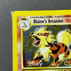 Arcanine de Blaine 1/132 Défi de Gym Holo BLEED 2000 Carte Pokémon MINT + SWIRL