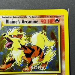 Arcanine de Blaine 1/132 Défi de Gym Holo BLEED 2000 Carte Pokémon MINT + SWIRL