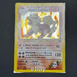 Arcanine de Blaine 1/132 Défi de Gym Holo BLEED 2000 Carte Pokémon MINT + SWIRL