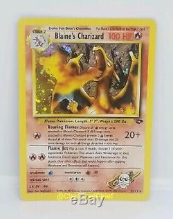 Blaine Rare Charizard Holo Carte Pokemon Gym Challenege 2/132 Feuille Originale