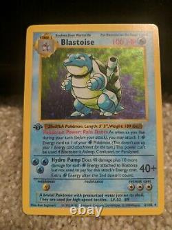 Blastoise 1ère Édition Ensemble De Base De Cartes Pokémon Rare Sans Ombre 2/102 Anglais