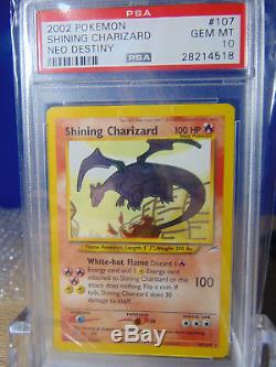 Brillant Charizard 107/105 Néo Destin Psa 10 Gem Mint Rare Holo Pokémon Carte
