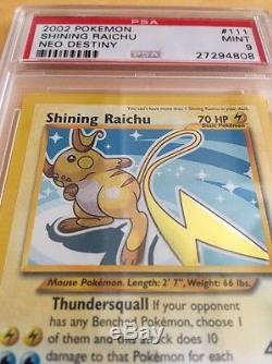 Brillant Raichu 111/105 Psa Graded 9 Neo Destiny Secret Rare Carte Pokémon